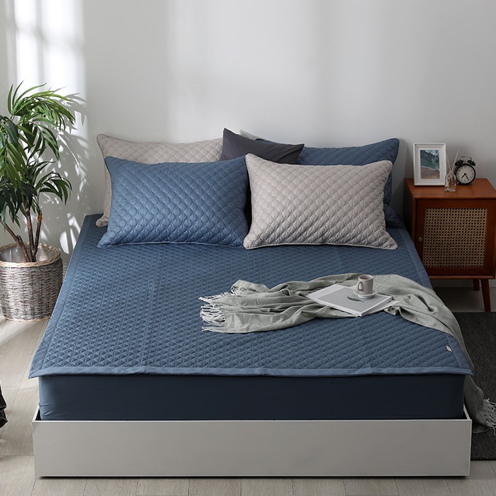 아이닉스 도톰한 순면 누빔 침대패드(SS/Q/K/특대) - 01.세라지오 패드 SS(110x200)_1.스카이블루 