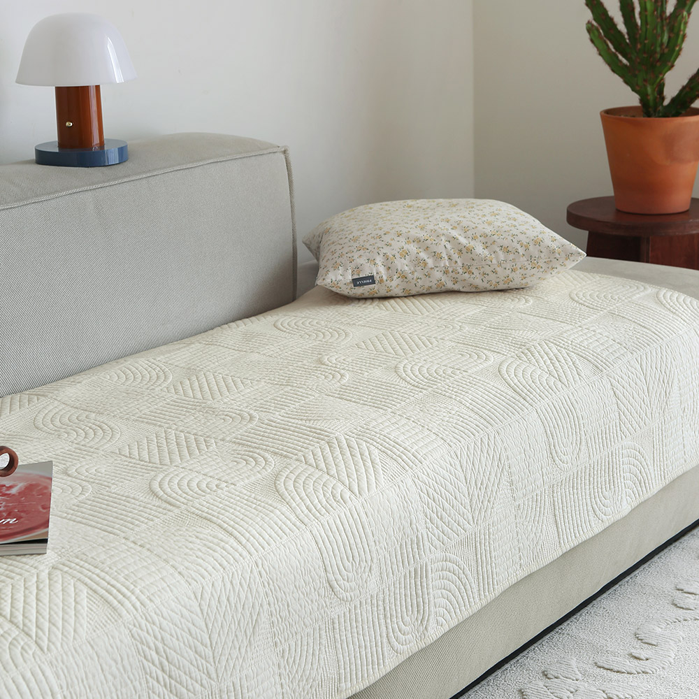 쁘리엘르 모블 고정밴딩 넓은 와이드 워싱 소파패드 2colors 3size - 02.4인(90x240)_아이보리