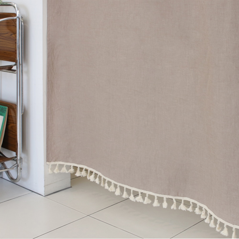 [오늘출발][신상품]플레노 가림막 커튼 주방 패브릭 가리개 중문 방문 현관 다용도실 베란다 바란스 무지 베이지 - 무지 베이지 / 85x190 / 일체형