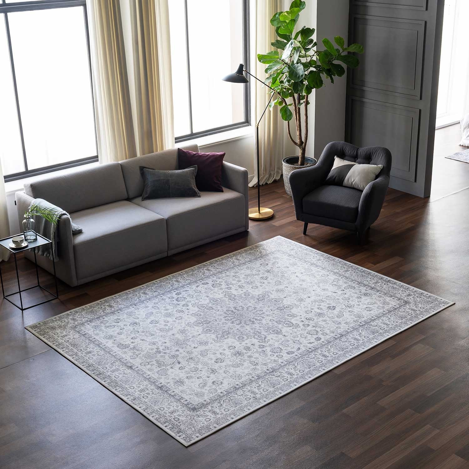 한빛카페트 아르잔 로얄 페르시안 카페트 러그 4size 5colors - 200x270cm_다크그레이 