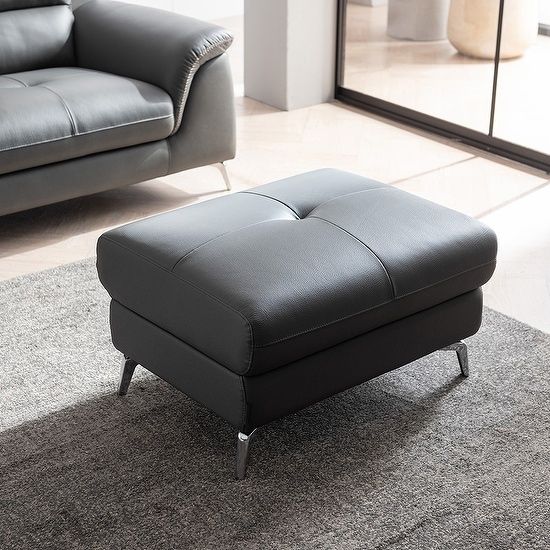 한샘 한샘몰pick 레벤 노이스201 천연면피 가죽소파 스툴 - 머드그레이 (A) 