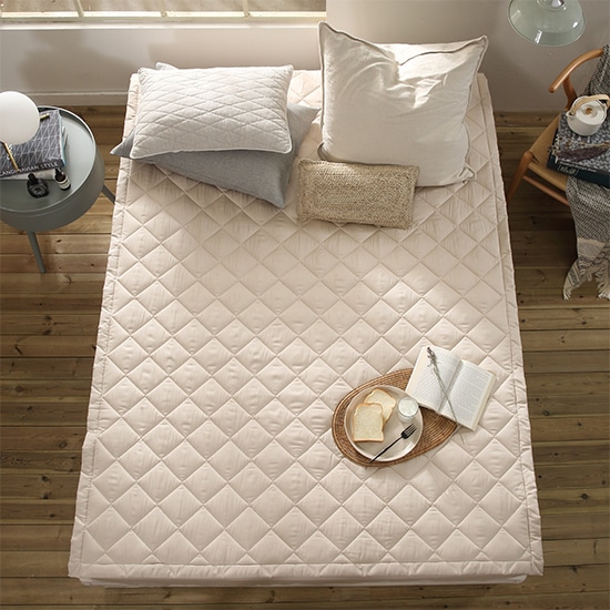 [신상품] 플로라침구 모달프렌치 모달코튼 실크촉감 고정밴딩 침대패드 SS/Q/K/EK 7컬러 - 베이지_SS 패드 단품