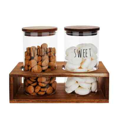 2pcs hilde stoples kaca dengan rak