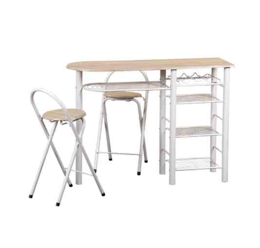 Meja Makan Orbit Atria Set, 1 Table + 2 Chair, Snoma Light