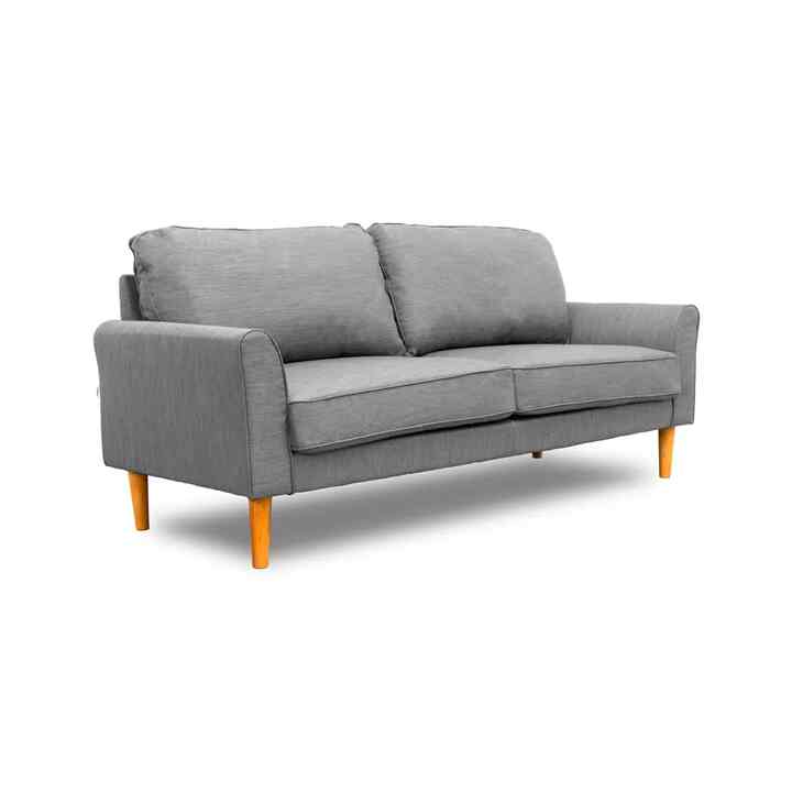 Selma Amora Sofa Fabric 3 Dudukan - Abu-abu Muda
