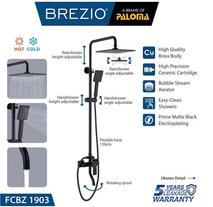 BREZIO FCBZ 1903 Shower Tiang Set