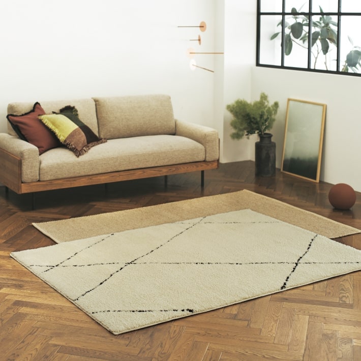 unico ラグ HAFIDA カーペット unico HAFIDA(ハフィダ) ラグ ブラック | パイル短 | Ohouse