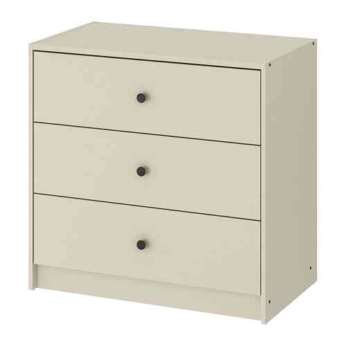 GURSKEN Lemari 3 laci, krem muda, 69x67 cm
