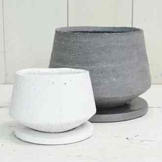 陶器鉢 イオニアラウンドS (B/W)