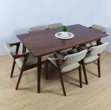 Meja Makan Set Minimalis Jati Murah Terbaik Asli Jepara - Alvin