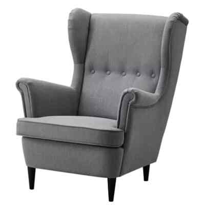 STRANDMON, Wing chair, nordvalla dark grey