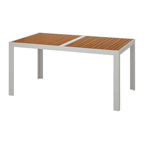 SJÄLLAND, Meja, luar ruang, cokelat muda/abu-abu muda, 156x90 cm
