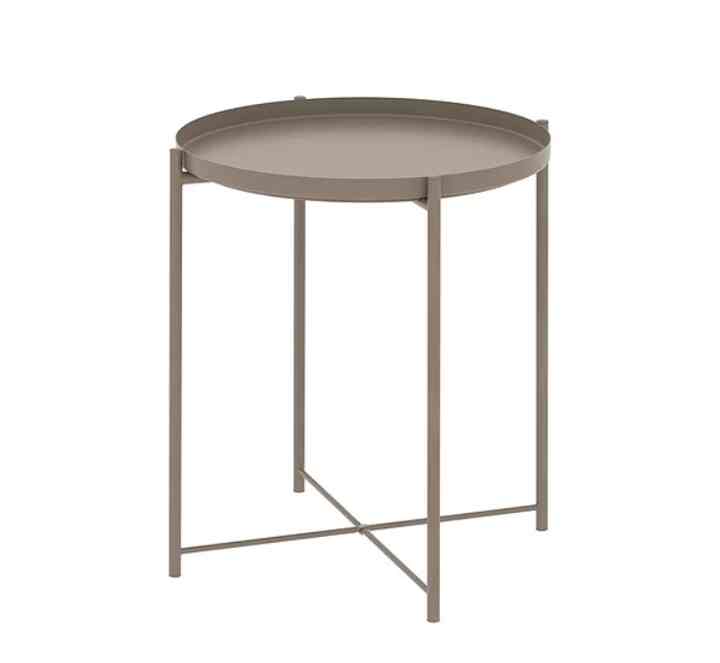 GLADOM Meja baki, abu-abu tua-krem