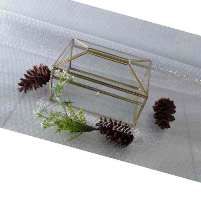 tempat tissue kaca dan kuningan