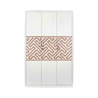 Bennet Lemari Pakaian 3 Pintu - Putih/cokelat