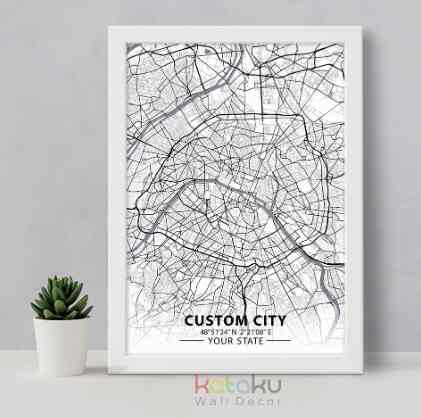 CUSTOM City Map Art Wall