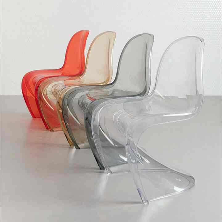クリア椅子 透明 チェア 一体成型［6色］
