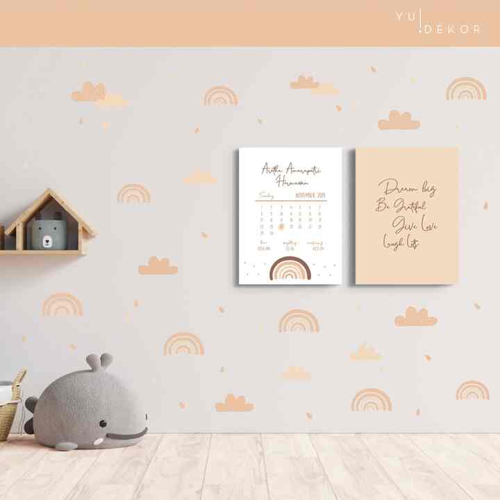 Sticker Dinding Motif Terrazo Pelangi