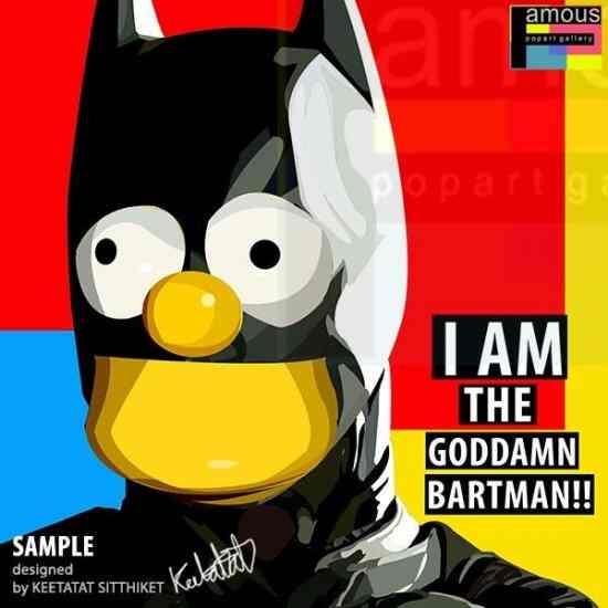 ポップアートフレーム Keetatat Sitthiket バードマン シンプソンズ