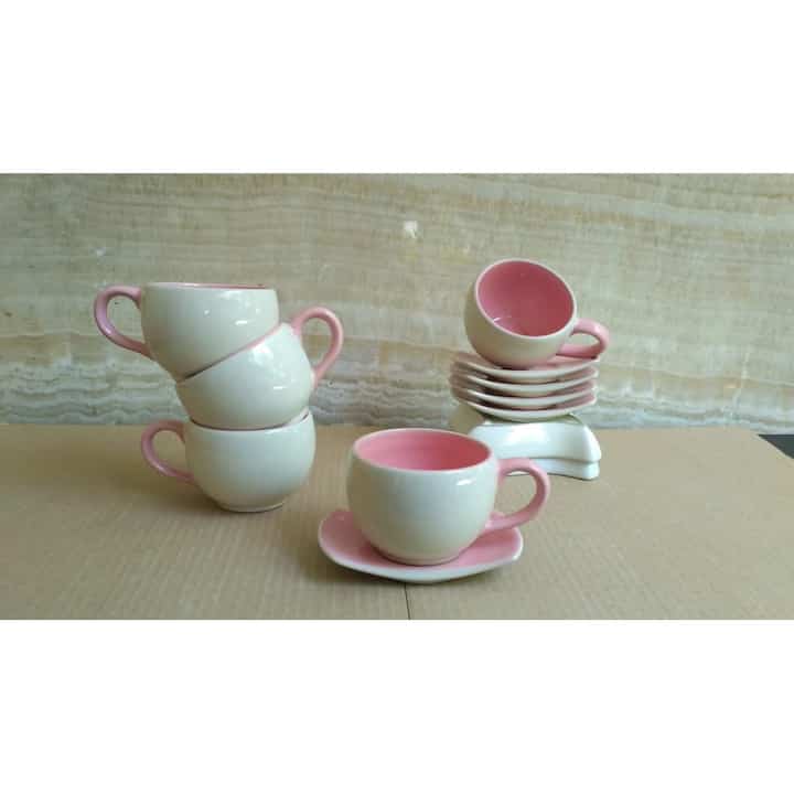 T1 - Paket murah cangkir kopi teh keramik warna warni unik cantik