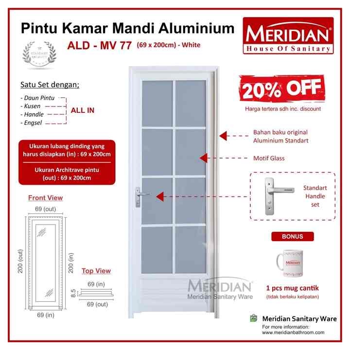 Pintu Aluminium Kamar Mandi ALD MV 77
