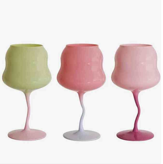 パステル 色つき ワイングラス