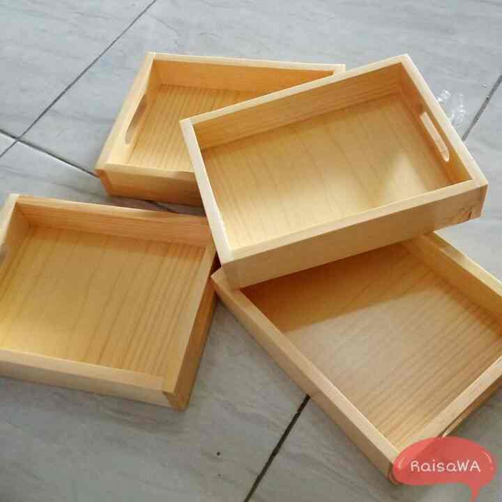 Tray kayu Pinus 20 x 15 cm