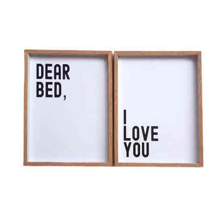 Figura Pajangan Dinding Dear Bed I Love You 40x60cm