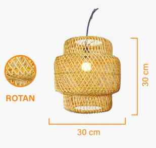 Kap Lampu Rotan Motif Permen