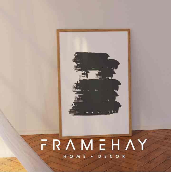 Hiasan Dinding 30x45cm, Motif Abstrak Brush