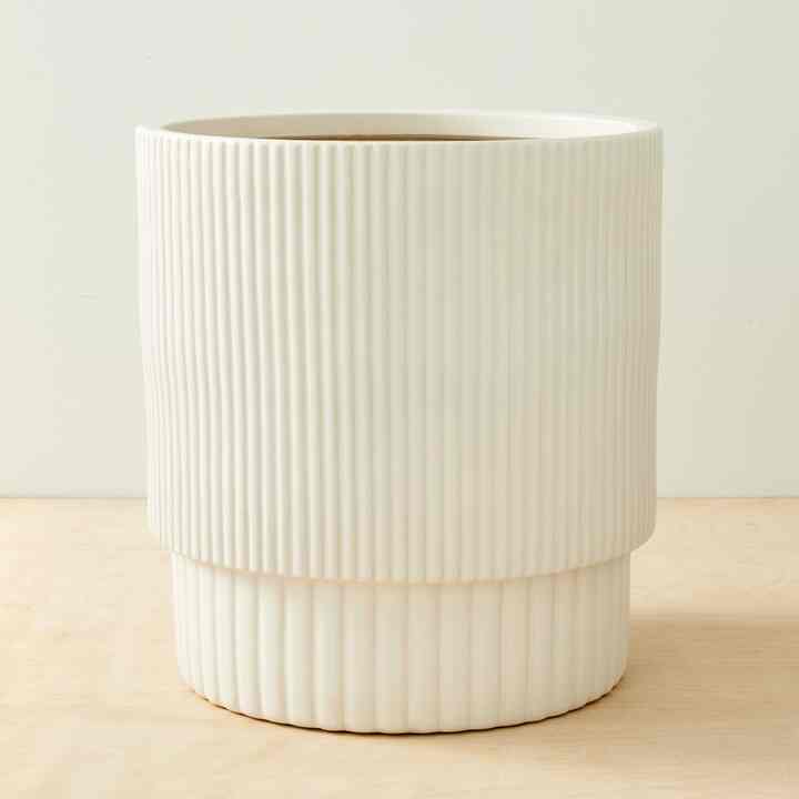 Fluted Ceramic Floor Planter