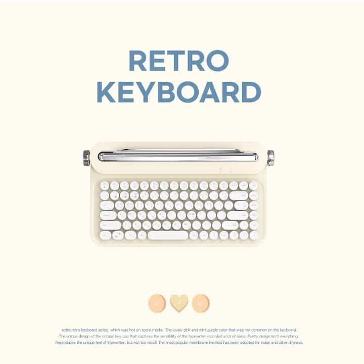 Retro Bluetooth Keyboard Mini (B305, New)
