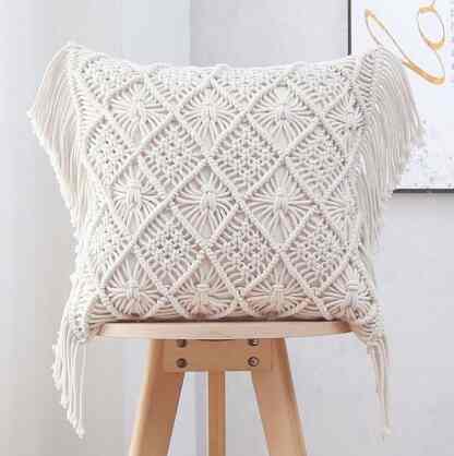 macrame cushion cover