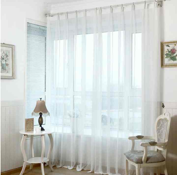 gorden vitrase putih polos