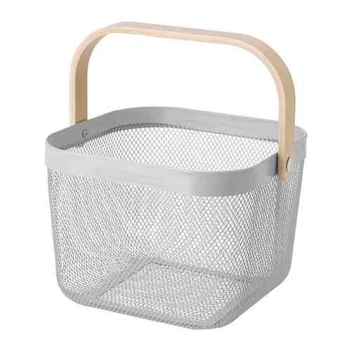 RISATORP Keranjang, abu-abu, 25x26x18 cm