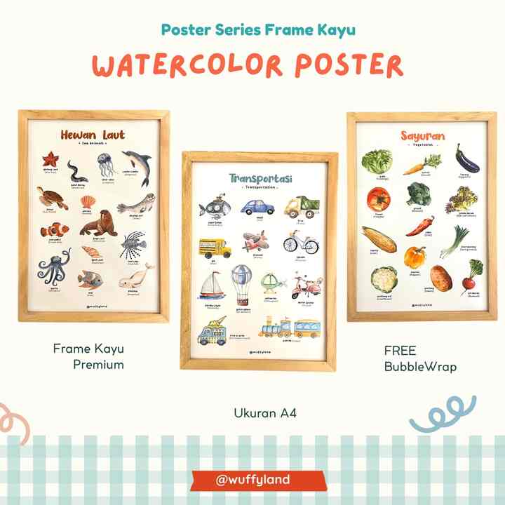 Poster Water Color Style, Ukuran A4