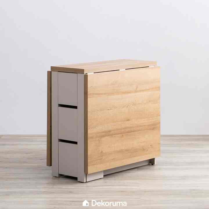 Yver Meja Makan Kayu Lipat Minimalis Multifungsi dengan Laci Serbaguna | Dining