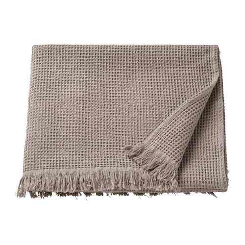 VALLASÅN Handuk mandi, abu-abu muda/cokelat, 70x140 cm