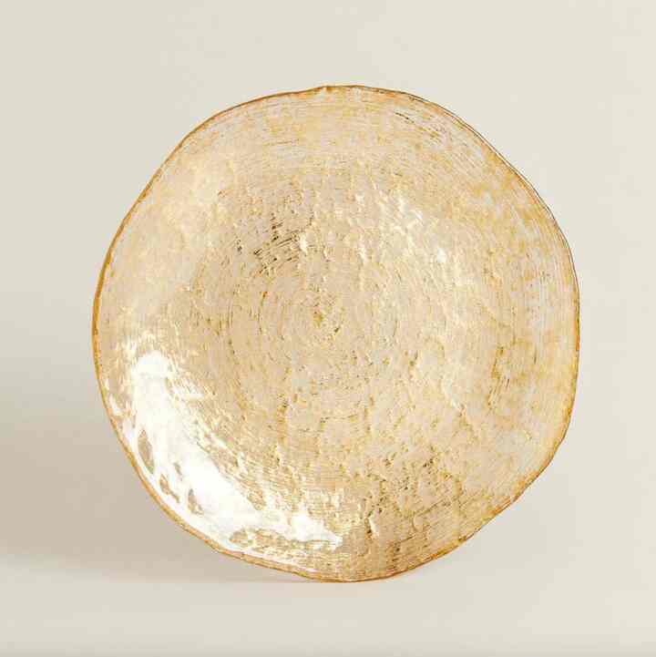 Glass dessert plate spiral design