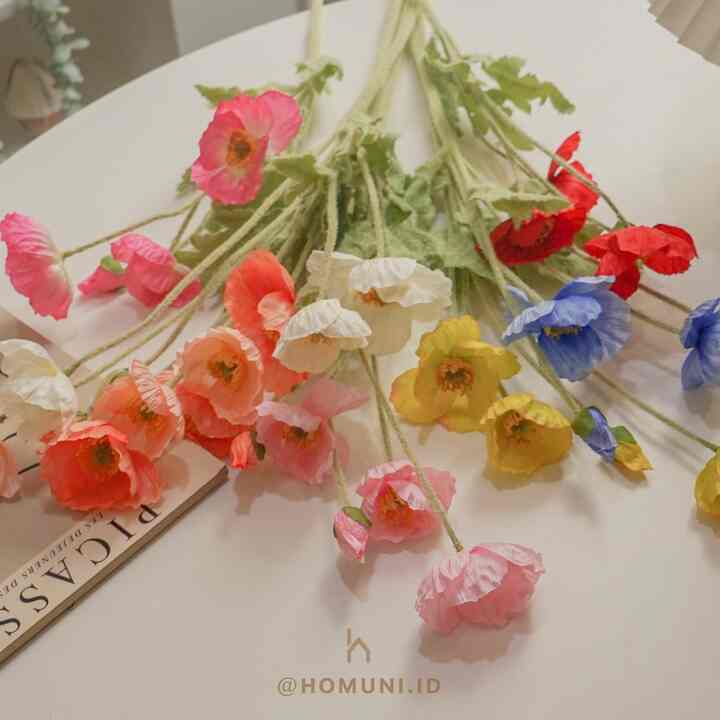 Bunga Poppy Palsu Artificial Silk Poppy