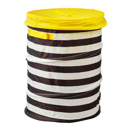 FLYTTBAR Keranjang dg penutup, kuning