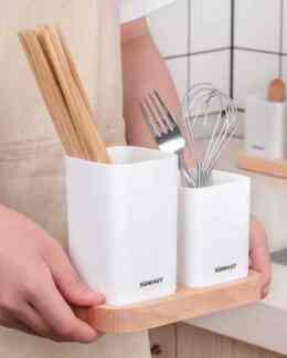 Dapur Tempat Sendok Garpu 2 Box - Putih