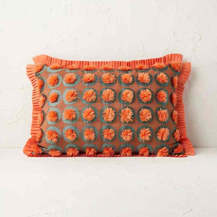 Fringe Pom Decorative Throw Pillow