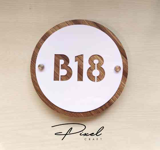 Nomor Rumah Custom Akrilik Putih 2 Layer