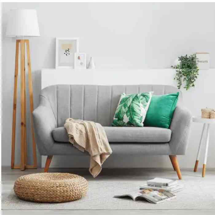 Jun Sofa 2 Seater Abu-abu