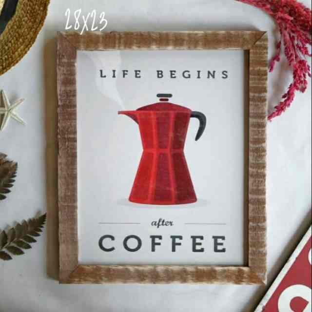Life begin after coffee Hiasan Dinding 