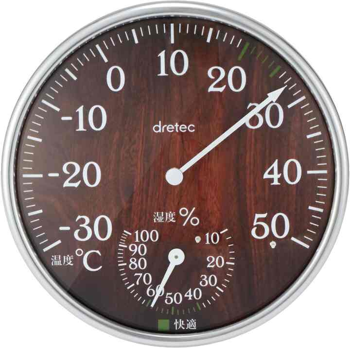 温湿度計 アナログ 木目