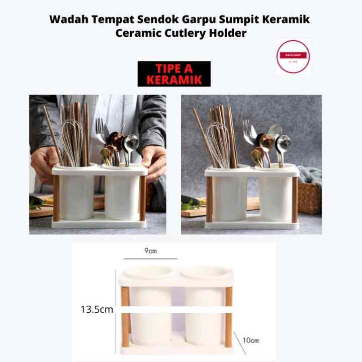 Wadah Tempat Cutlery Keramik