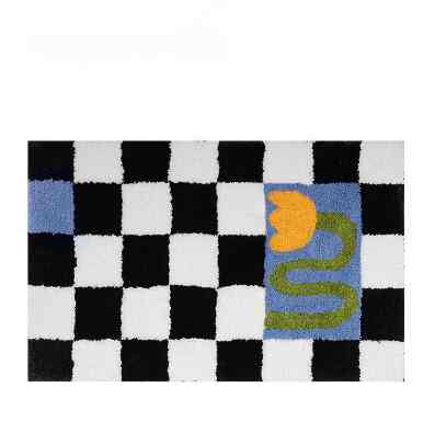 Keset Kotak-Kotak Monochrome Korean Style