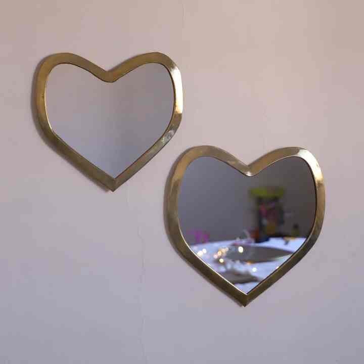 ハートミラー 真鍮ゴールド I love me Heart mirror